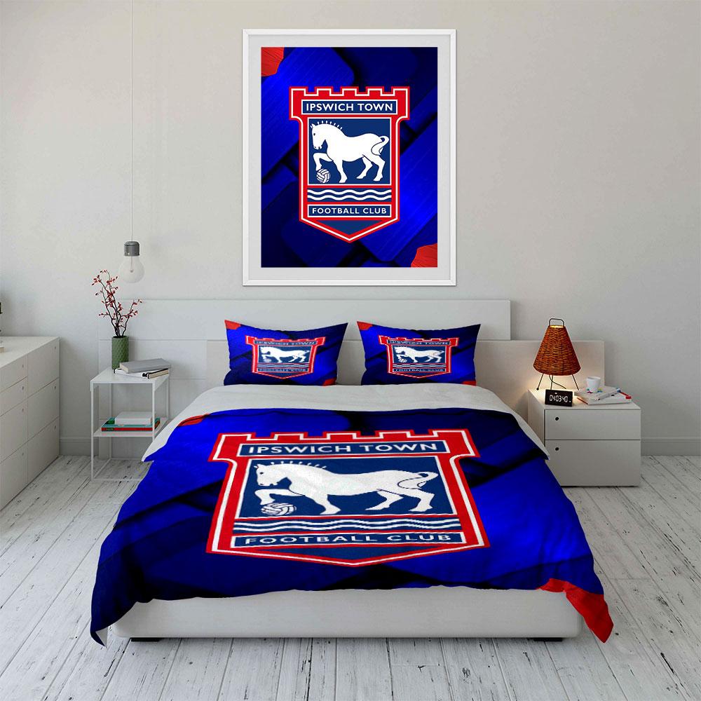 Ipswich Town Football Bedding Bedding Duvet Cover Set Duvet Cover Pillowcases (1 * Duvet Cover 2 * Pillowcases, Without Duvet Insert)