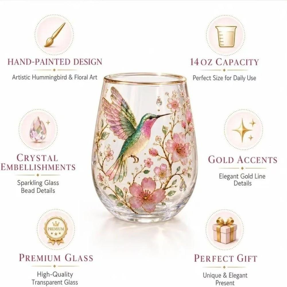 Milk Tea Cup Transparent Hummingbird Pattern Mug Aesthetic Embossed Floral Pattern Cup Cartoon Milk Cups Cold Drink