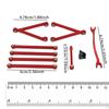 8 Pack Chassis Linkage Rods for FCX24 Trucks, Aluminum Alloy Parts 1/24 Scale Models