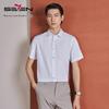 Men's Seamless Silk Blend Short-Sleeve Business Shirt