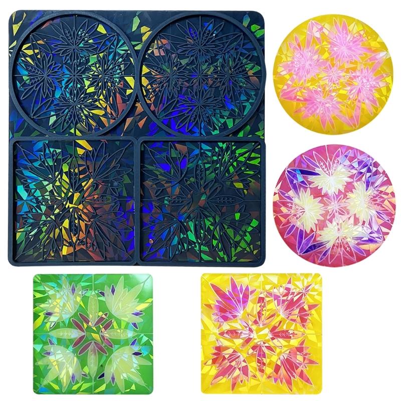 Cup Mat Resin Mold Holographic Coaster Silicone Mold Multi-functional Drink Coasters Epoxy Casting Mold DIY Art Tool
