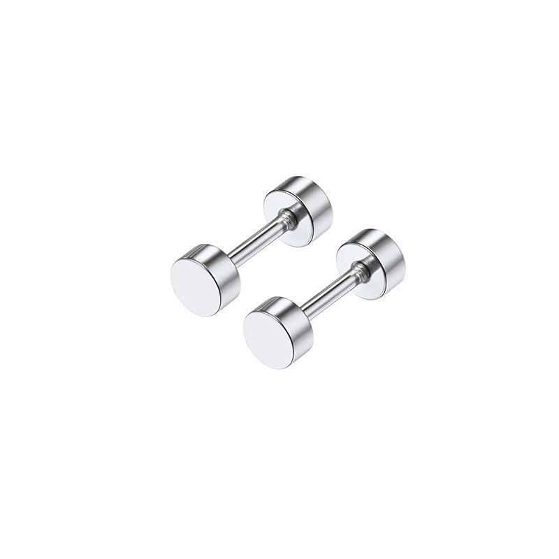 1 Pair Different Types Shape Unisex Silver Color Stainless Steel Piercing Earring For Women Men Punk Gothic Barbell Earring