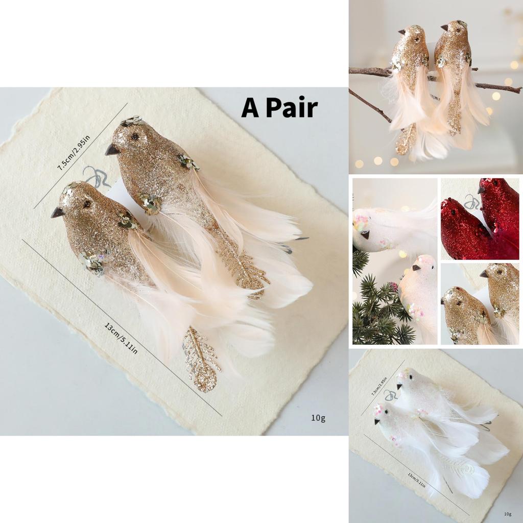Christmas Tree Ornament Set With Foam Birds For Holiday Decorations And Seasonal Display