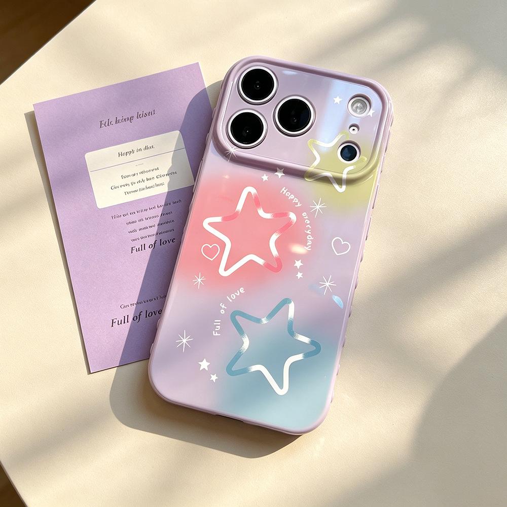 Geleidelijke verandering pentagram voor Apple 16/17PM valbestendige nieuwe 17/16PRO creatieve iPhone15 mobiele telefoonhoes