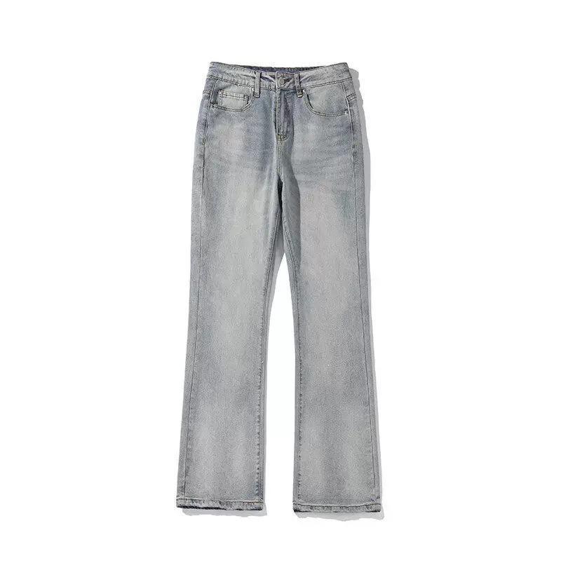 Street Washed Jeans Men's Wide-leg Trousers Fit Versatile Trendy Brand Retro Cl Old Trend American Loose