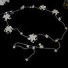 Flower Pearl Tassel Necklace Ladies Sexy Pearl Multi-Layer Body Chain Elegant Waist Chain For Beach Outfit  Accessory
