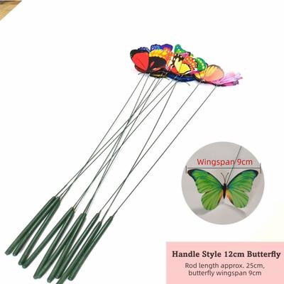 10Pcs Simulation Colorful Butterfly Stakes 3D Waterproof Grounding Decoration Double Layered Garden Yard Planter Butterfly