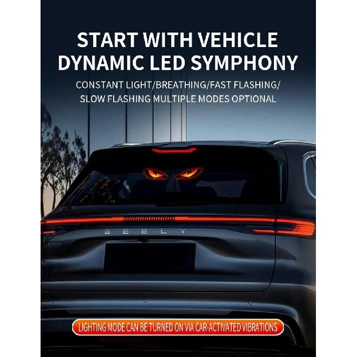 Solar Power Car Demon Eye Light Cool Flashing Warning Light Dynamic Safety Vehicle Signal Lights Car Wireless Decorative Light Neon Lights 4