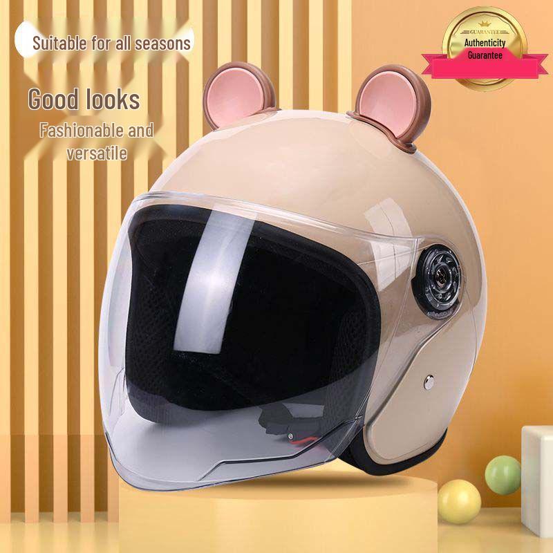 Unisex All-Season Helmet: Winter Warmth, Cute Design, Double Ear Protection for Motorcycles & Electric Scooters
