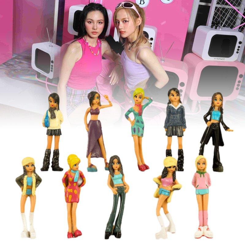 10pcs Y2k Style Girl Toys Doll Model Gift Tabletop Decoration Room Ornaments