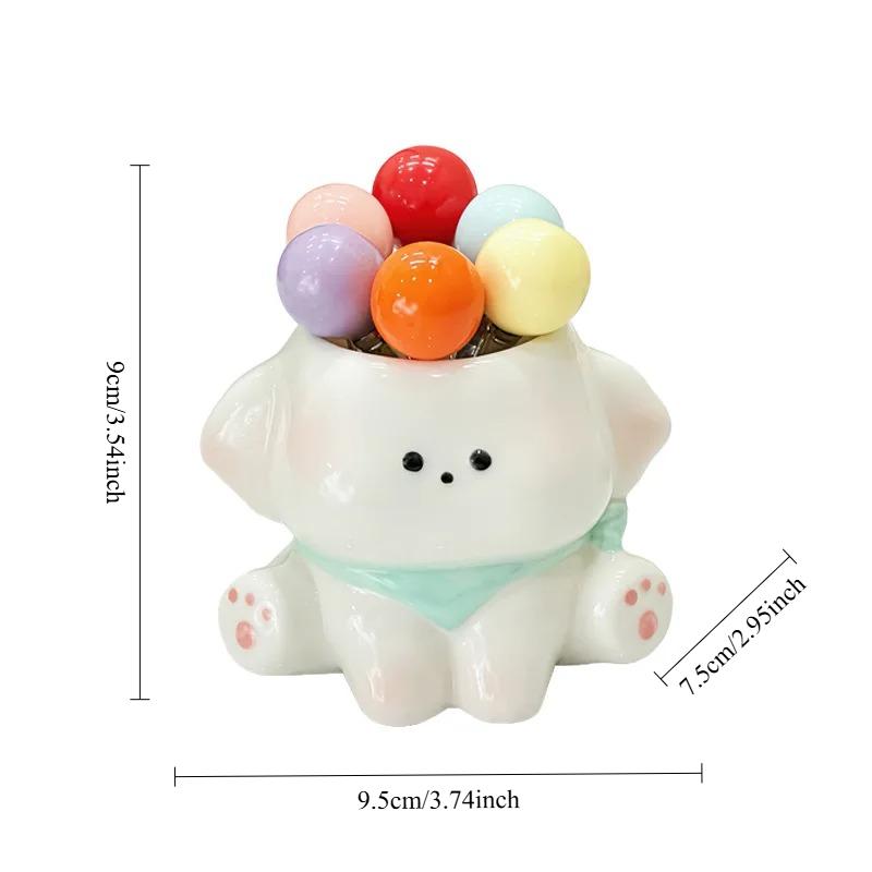 Cartoon Puppy Fruit Fork Colored Ball Stainless Steel Cute Dessert Fruit Fork Set Household Tableware Dinner Fork Kitchen Tools