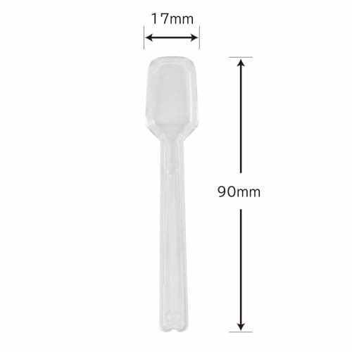 Shimojima Heiko Square Spoons, Plastic, Clear, 9cm, Individually Wrapped, 100 Pieces, 004513009