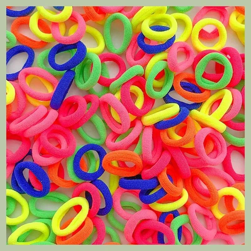 100/300PCS Basic Nylon Ealstic Hair Ties for Girls Colorful Hair Band Ponytail Holder Scrunchie Rubber Band Kid Hair Accessories