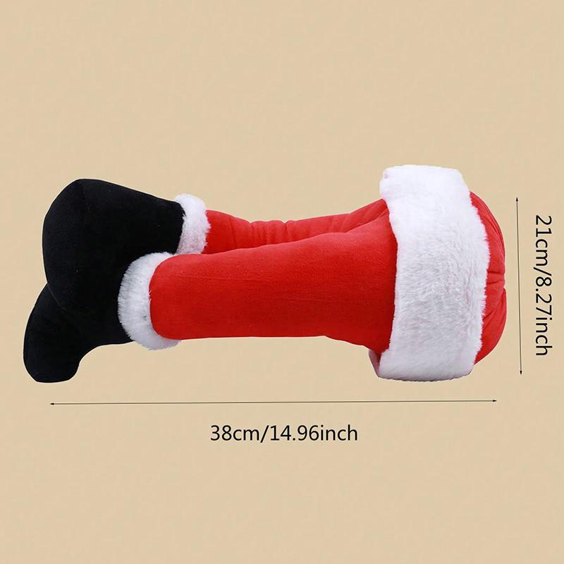 

Santa Claus Legs Christmas Tree Ornaments Decoration Plush Door Decor Santa Claus Elf Leg Christmas Decor Neol Navidad New Year 38x21cm красный