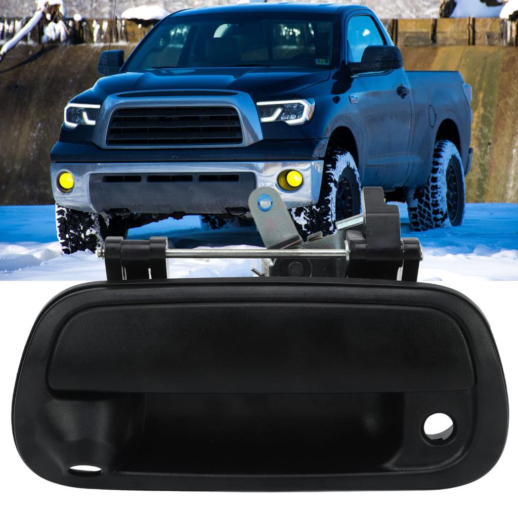 Comfortable-Grip Primed Black Rear Tailgate Door Handle Replacement, Made of PC, ABS, and Metal for Tundra 2000-2006