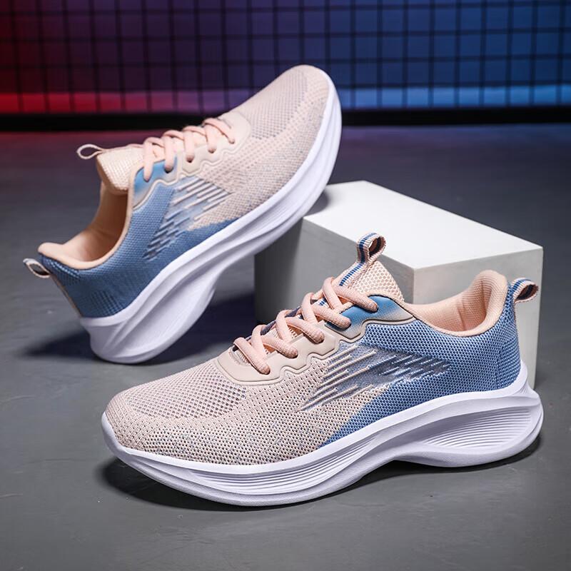Sneakers Women's Shoes Summer New Mesh Breathable Casual Running Shoes Lightweight Shoes Shock-absorbing Running Shoes Flat Bottom Ultra-light