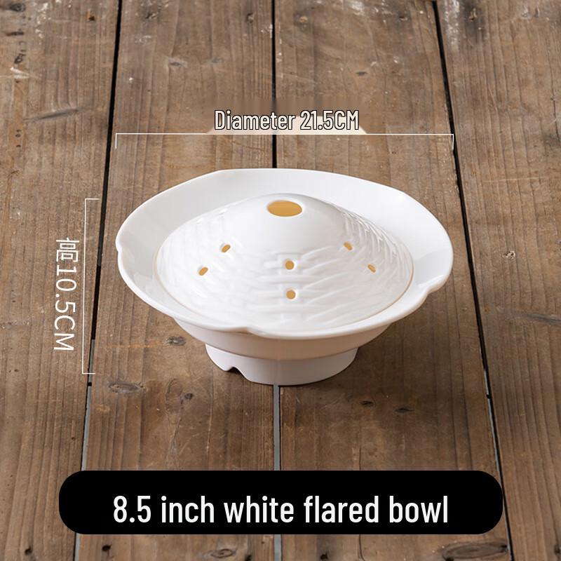 Qianxing Melamine Wavy Edge Hot Pot Serving Plates, Set of 2