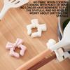 Spoon Holder for Pot Silicone Utensil Holder Bowknot Shape Ladle Rest Non-Slip Kitchen Gadget Rack for RV College Dorm Home