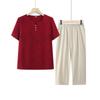 Women's Plus Size Summer Short Sleeve Two-Piece Set