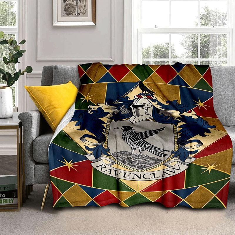 1pc Ravenclaw Crest Cartoon Blanket,Portable Throw for Travel & Camping, All Season Cozy Blanket,Ideal Gift