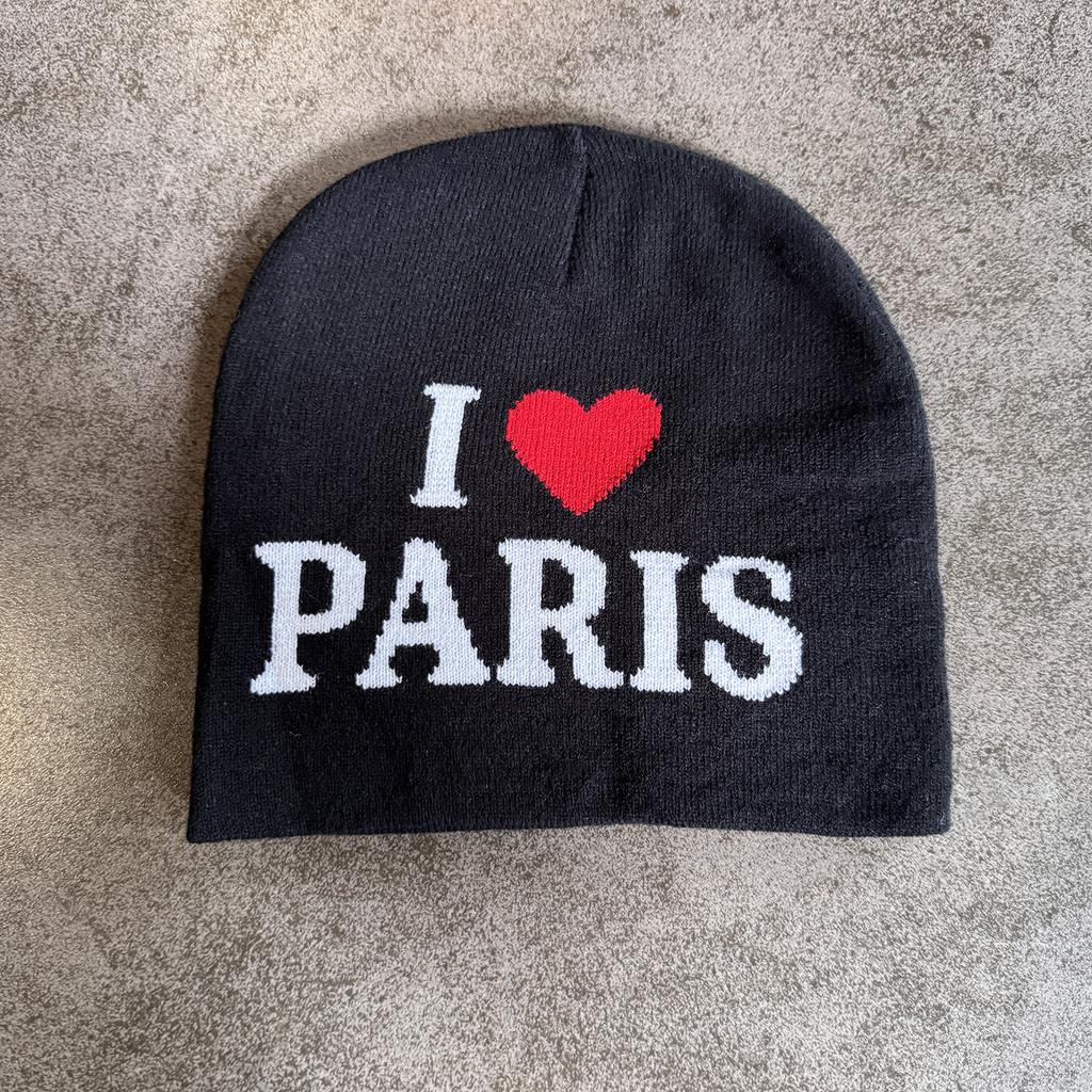 Unisex Block Color Heart Letter Knitted Hat For Fall And Winter Use Outdoor