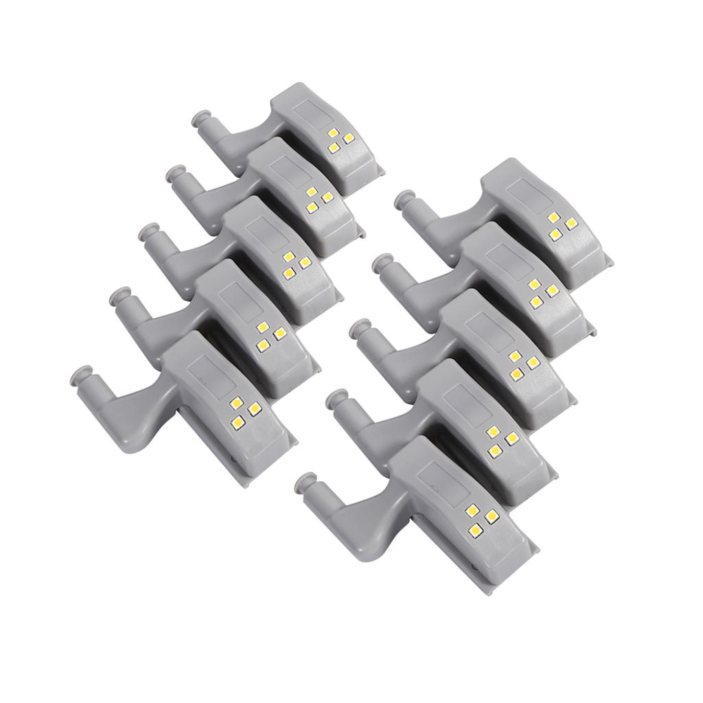 10Pcs Schrank Schrank Schrank Kleiderschrank LED Scharnier Licht Home Küche (Warmweiß)