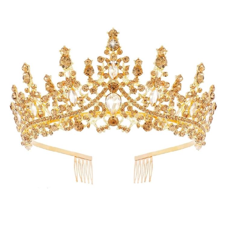 Luxurious Wedding Crowns Hairband with Rhinestones Decors Comfortable Styling Crownpiece For Bride And Reception Event