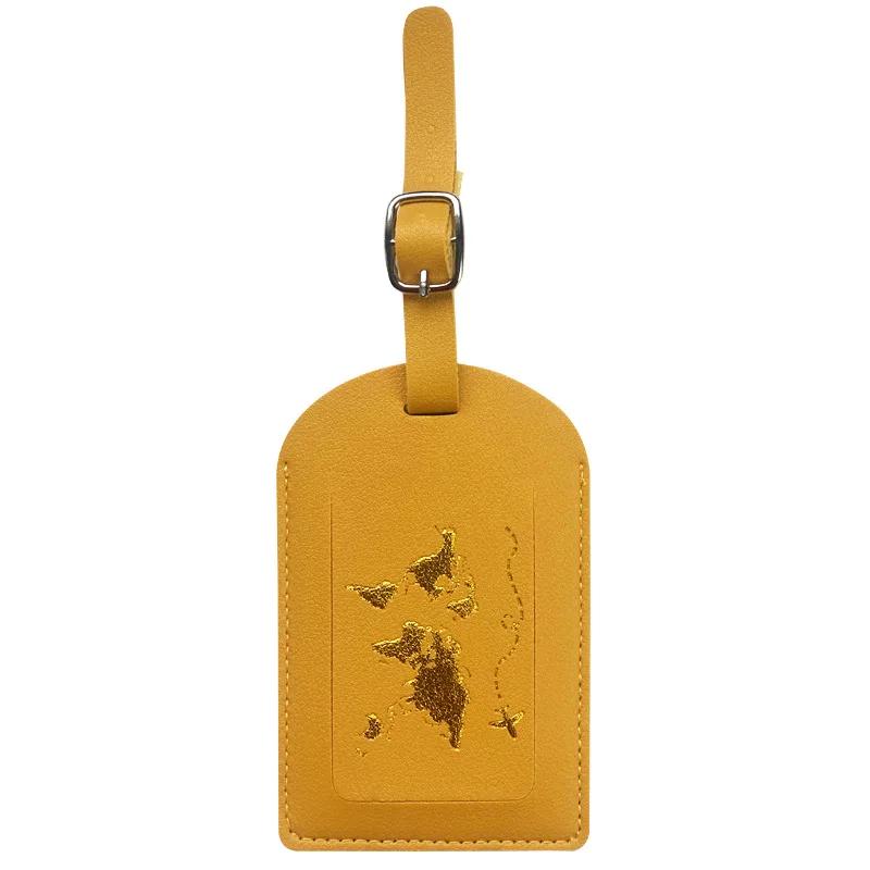 Men Women PU Leather Cute Luggage Tag Suitcase Address Label Baggage Boarding Bag Tag Name ID Address Holder Travel Accessorie