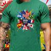 Usa Patriotic Country Flag Soccer T Shirt Unisex Vintage Burst Art Football Supporter Fan Casual Daily Trendy Streetwear Top
