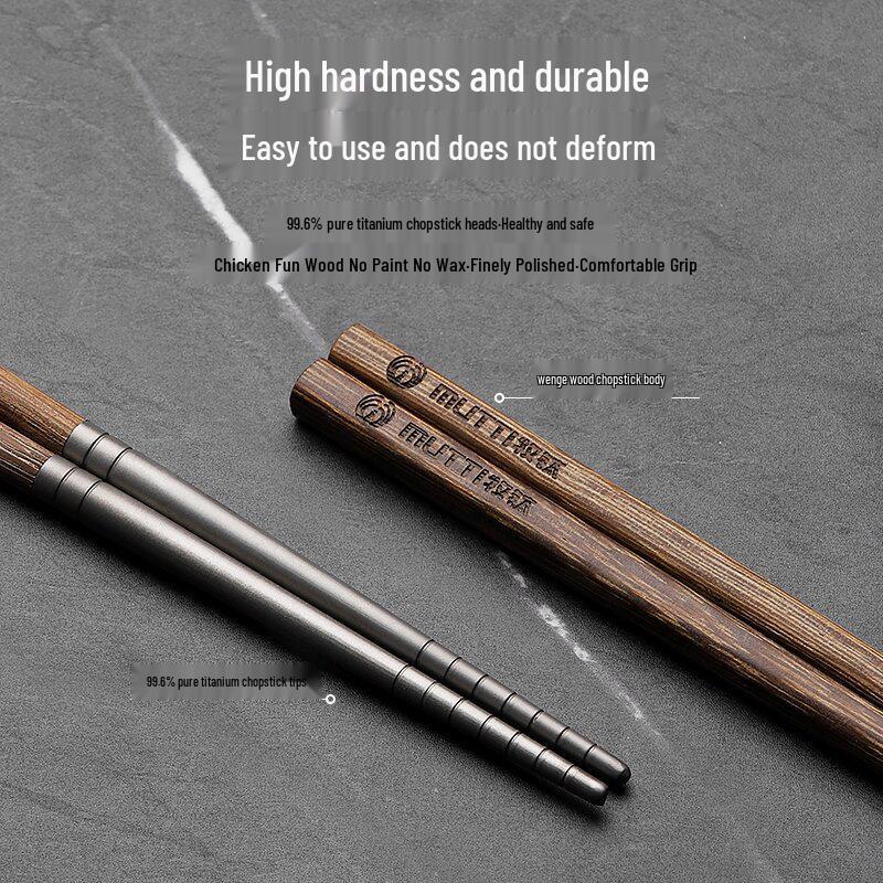 Premium Titanium & Wood Chopsticks: Elegant High-Value Tableware for Your Home