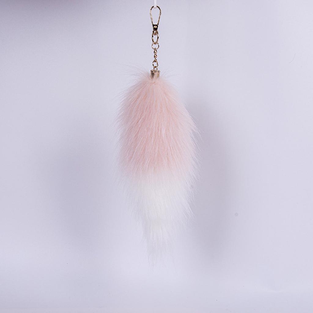 Fuchs-Schwanz Schlüsselanhänger Weiches Plüsch Hängeornament Accessoire Geschenk für Taschen und Schlüssel Flauschige Dekoration 20cm Länge