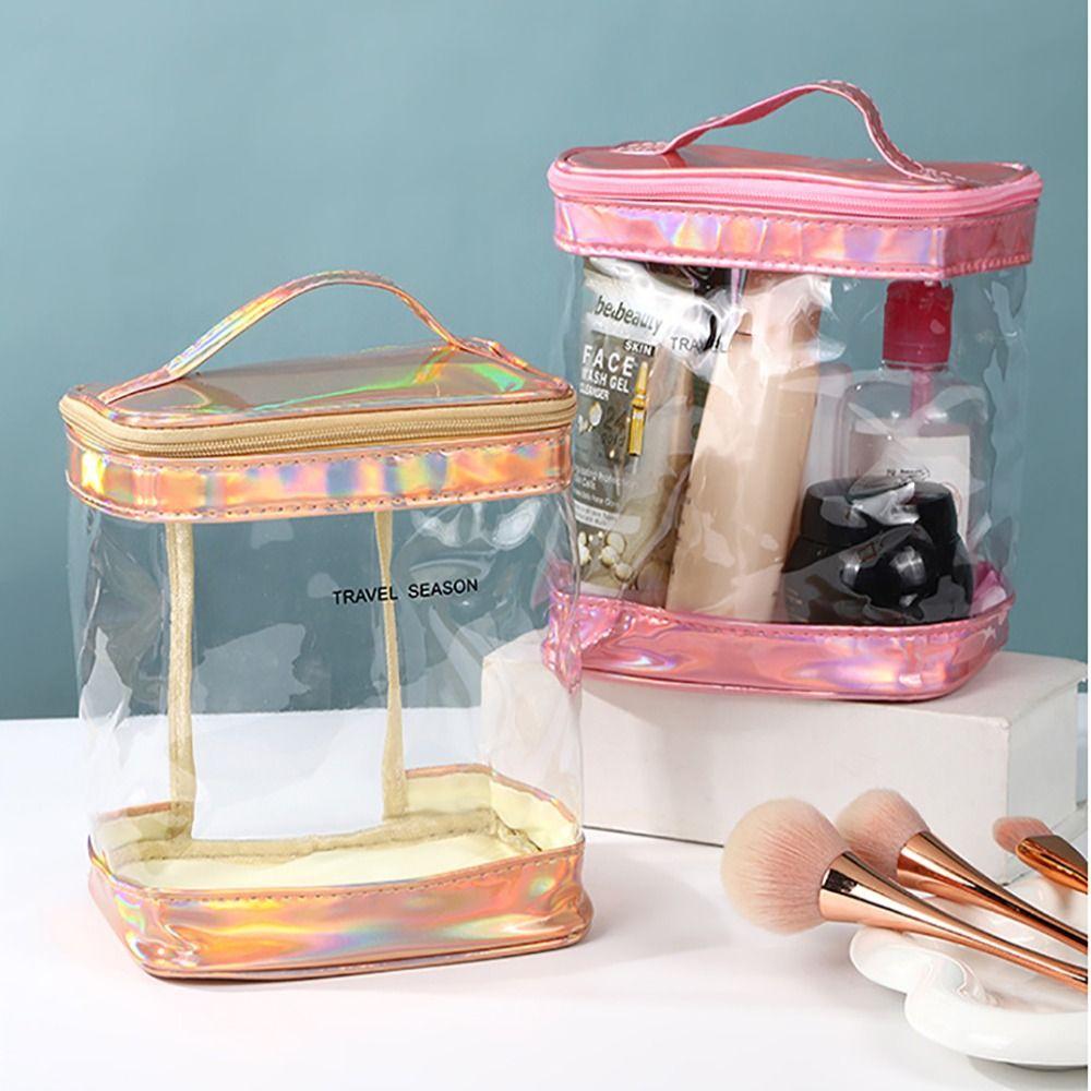 Mode PVC Kosmetiktasche Transparent Wasserdicht Kulturbeutel Aufbewahrungsbeutel Make-up Tasche Damen