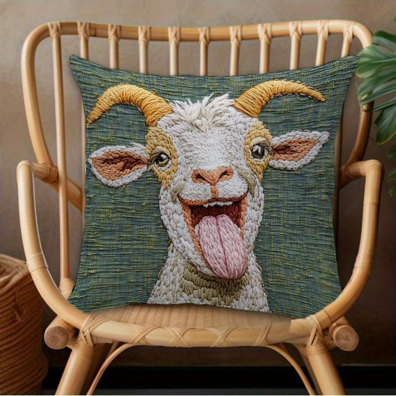 1/4pcs Funny Goat Throw Pillow Covers Farmhouse Animal Decorative Cushion Cases for Home Sofa Couch Cushion cover