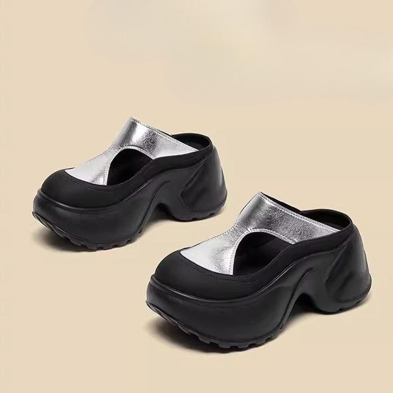 Pantofle na platformě zvyšující výšku Dámské boty na vysokém podpatku