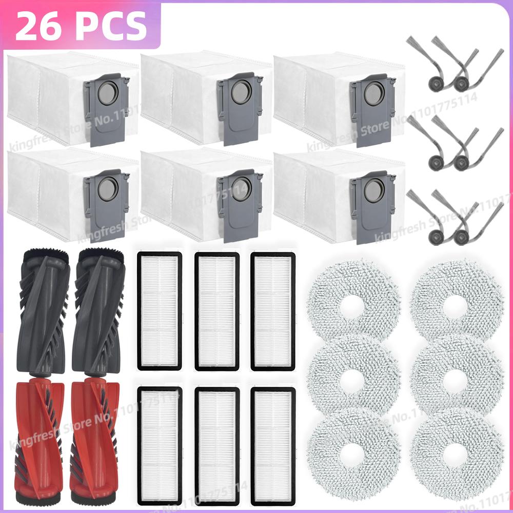 Fit For ( Roborock Qrevo Curv / S5V / S5X / 5A1 / 5XC / 5AE / CurvC / Qrevo C / Qrevo C Pro ) Parts Brush Filter Mop Cloth Bag