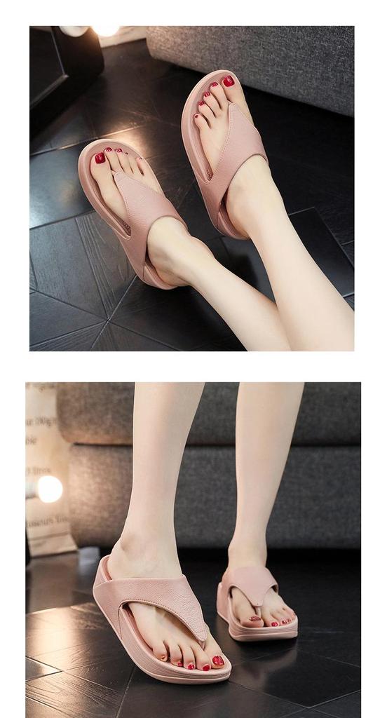 Women's Beach Wedge Heel Flip-Flops: Soft Sole, Waterproof, Non-Slip, Thick Sole, Summer Thong Sandals