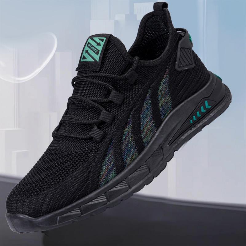 Large size men's shoes new spring and summer fly-woven breathable fashion lace-up sneakers men