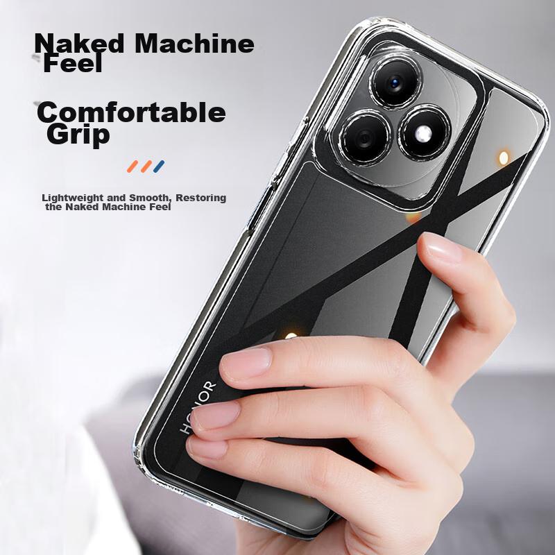 HotFire Phone Case for Honor X50i+, Honor X50i+ Protective Cover, Shockproof Silicone Upgraded Lens, Personalized Full Coverage Frame - Transparent