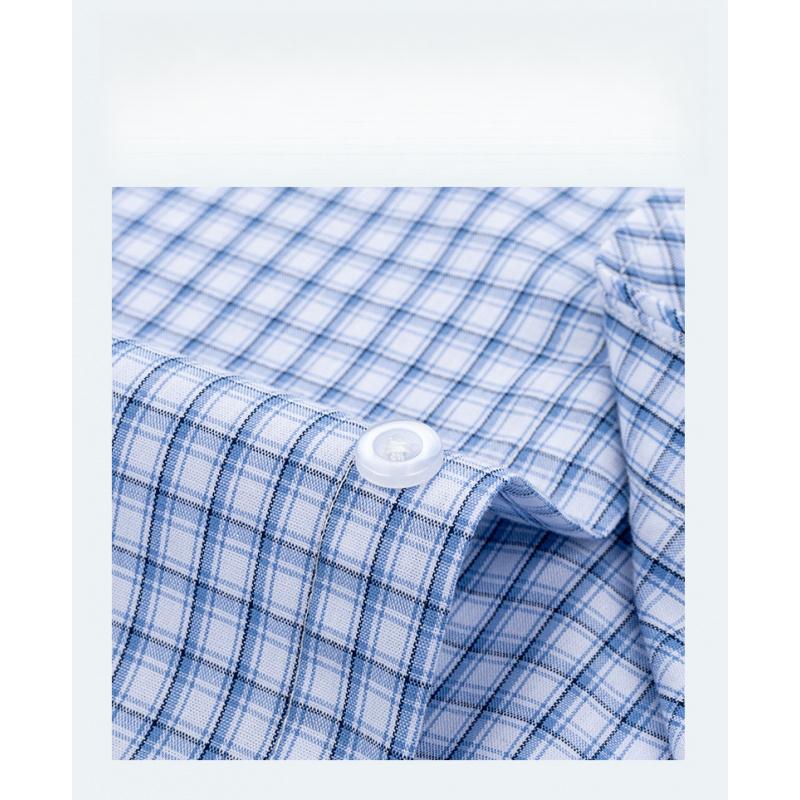 100% Pure Cotton Plaid Long-Sleeve Shirt For Men Spring/Summer Casual All-Cotton Shirt Versatile Business Style For Young Men
