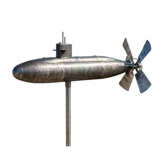 

Подводная вертушка Металлическая флюгерная вертушка Металлическая подводная лодка Кинетическая ветряная мельница Скульптура Наружное украшение для сада, двора, патио, газона A