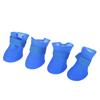 4pcs Silicone Pet Dog Cute Wat proof Boots Antislip  ive Rain Shoes(M Blue)