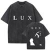 Rapper Rosalia Lux Tour Vintage-Waschungen T-Shirts Herren Damen Hip Hop Popmusik Mode Kurzarm-T-Shirt Gothic Streetwear