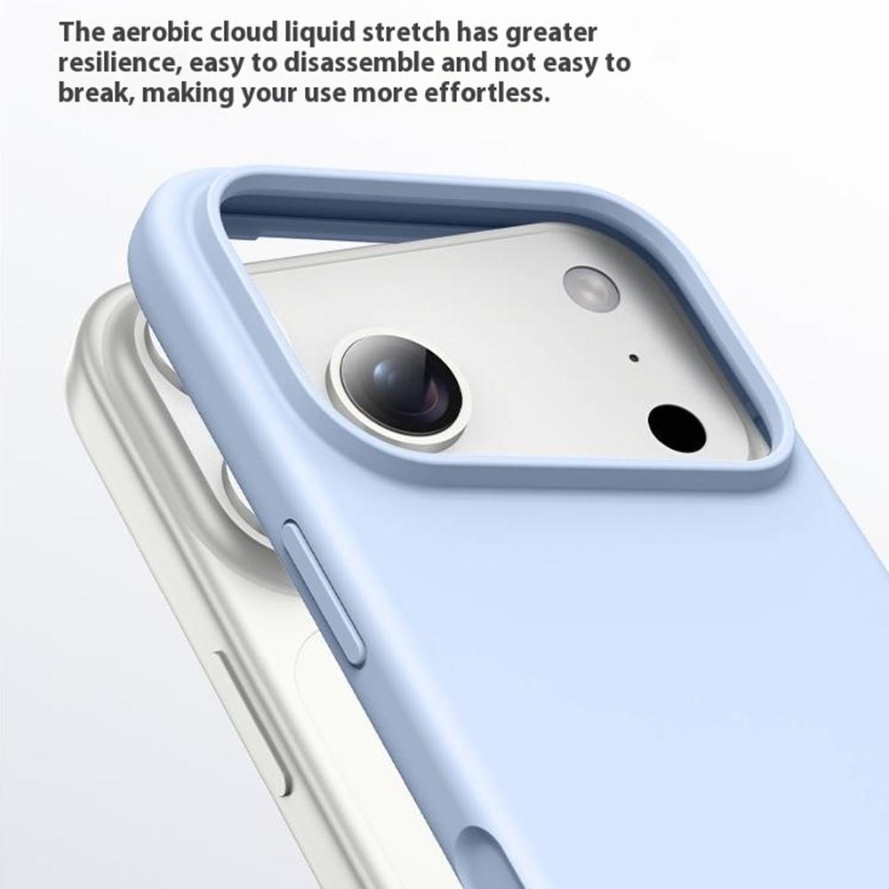 Pro pouzdro na iPhone 17 Pro Max Ultra tenký tekutý silikon+PC Kryt telefonu proti poškrábání s dotykovým ovládacím tlačítkem fotoaparátu