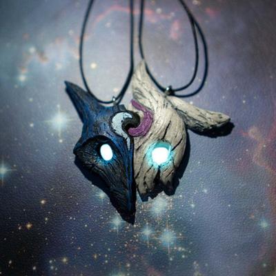 1 Pair Creative Punk Rock Surround Sheep Wolf Pendant Personality Retro Yin and Yang Couple Necklace Birthday Gift Party Jewelry