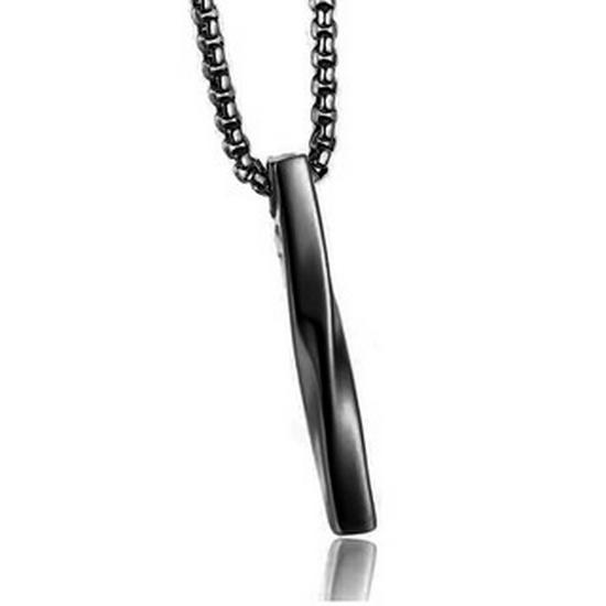 Men's Trendy Spiral Necklace: Minimalist Hip-Hop Pendant In Cool Titanium Steel