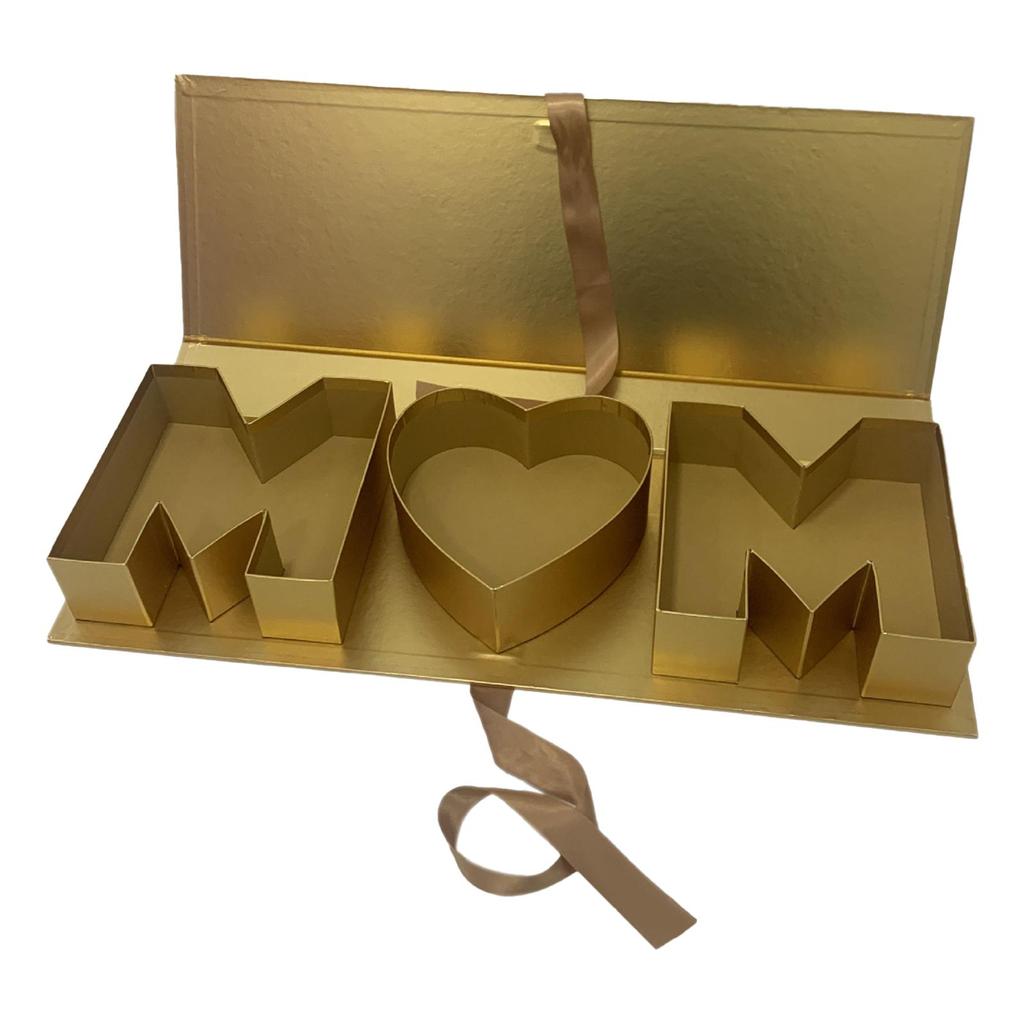 Mom Letter Shaped Empty Flower Box Mother's Day Creative Floral Packaging for Valentines Anniversary DIY Decorations Parties