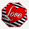 1pc Love Heart Print Auto-Fold Umbrella with One-Touch Open/Close - 8 Reinforced Ribs for Windproof Stability,  Yy251118238
