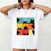 Vintage Black Cat Unisex T-Shirt -Funny Feline Retro Colorful Cat Lover Tee Gift