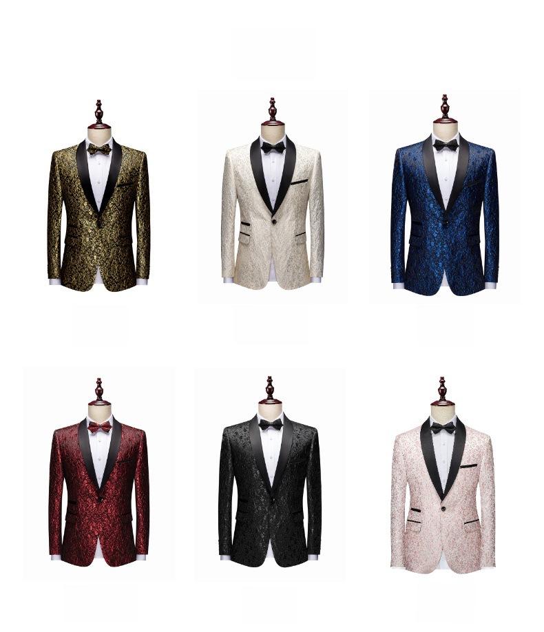 Stylowe garnitury żakardowe dla mężczyzn - formalne stroje i występy na scenie, dostępne w 5 kolorach