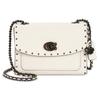 Parker 18 Sweet Cool Style Turn Lock Logo Leather Studded Crossbody Shoulder Bag Small Women Shoulder Bag White 29389-BPCHK